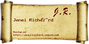 Jenei Richárd névjegykártya